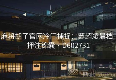 麻将胡了官网冷门捕捉：苏超凌晨档·押注锦囊 · D602731