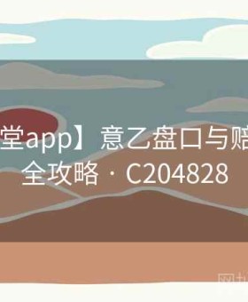 【博天堂app】意乙盘口与赔率深解：全攻略 · C204828
