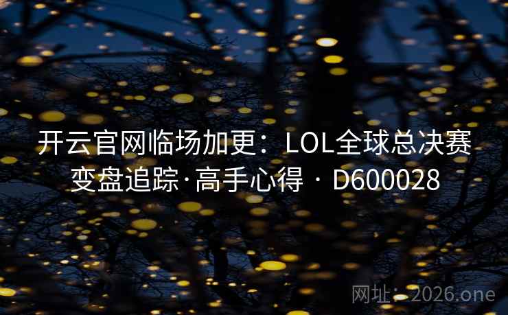 开云官网临场加更：LOL全球总决赛变盘追踪·高手心得 · D600028